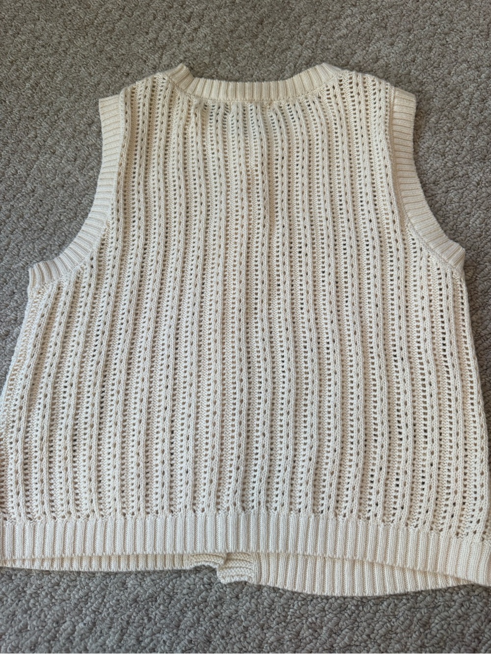 Workshop Republic Clothing Cream Open-Stitch Button Vest - Picture 7 of 7